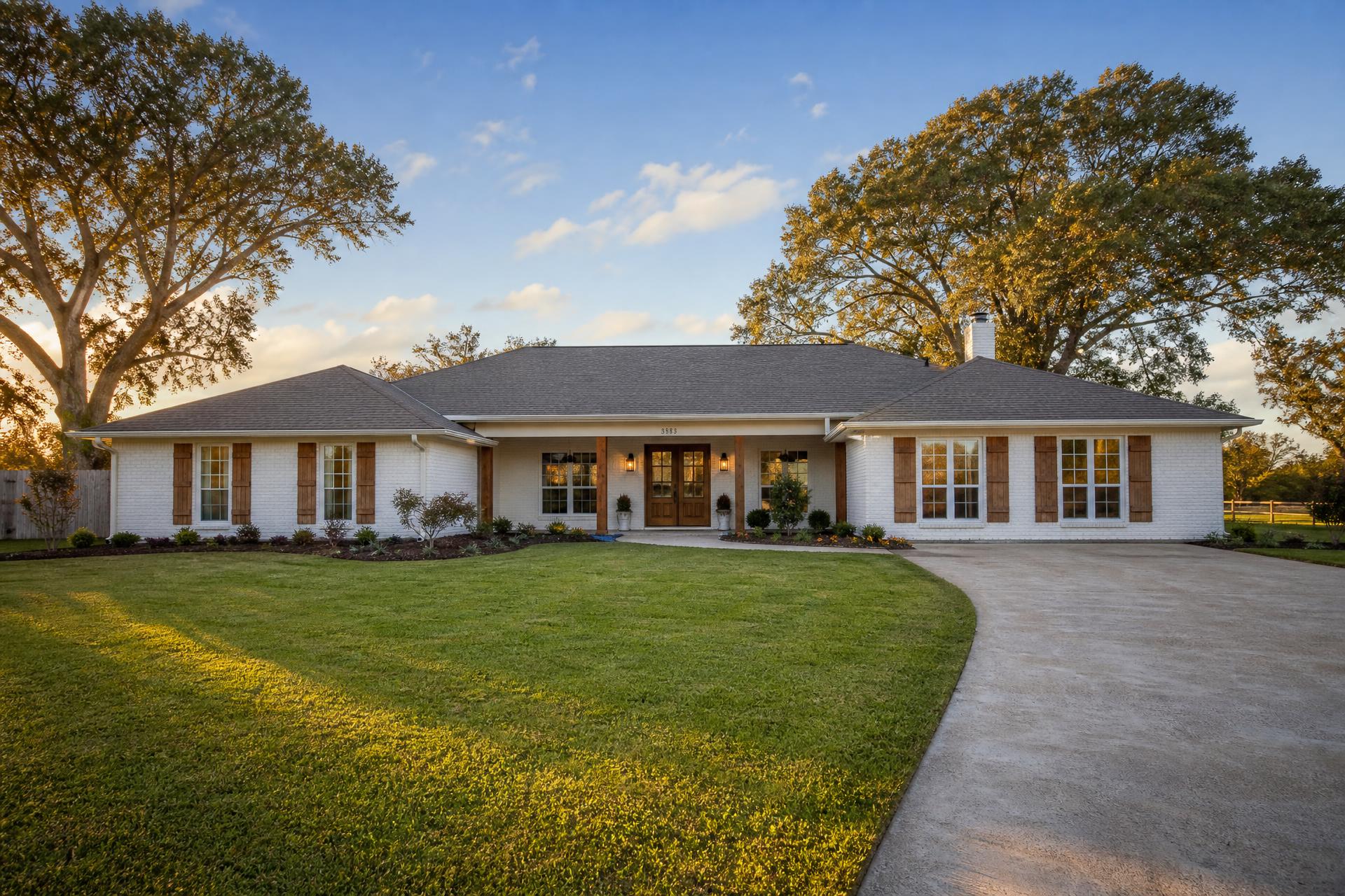 Charming homes in Louisiana at golden hour